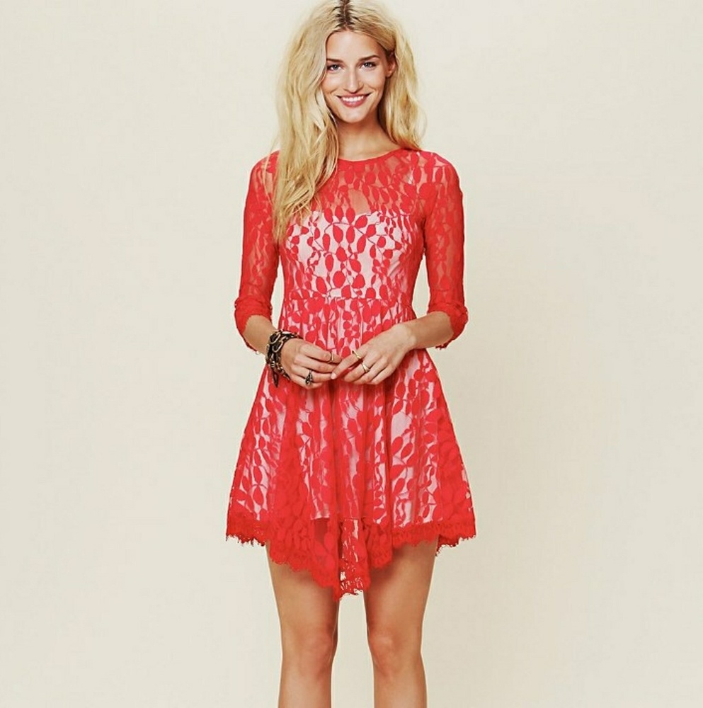 Free People Lace Mesh Dress